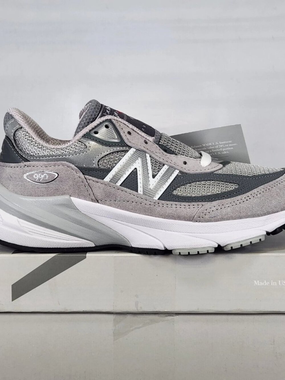 Women's New Balance Made in USA 990v6 Running Shoes - Grey / White W990GL6